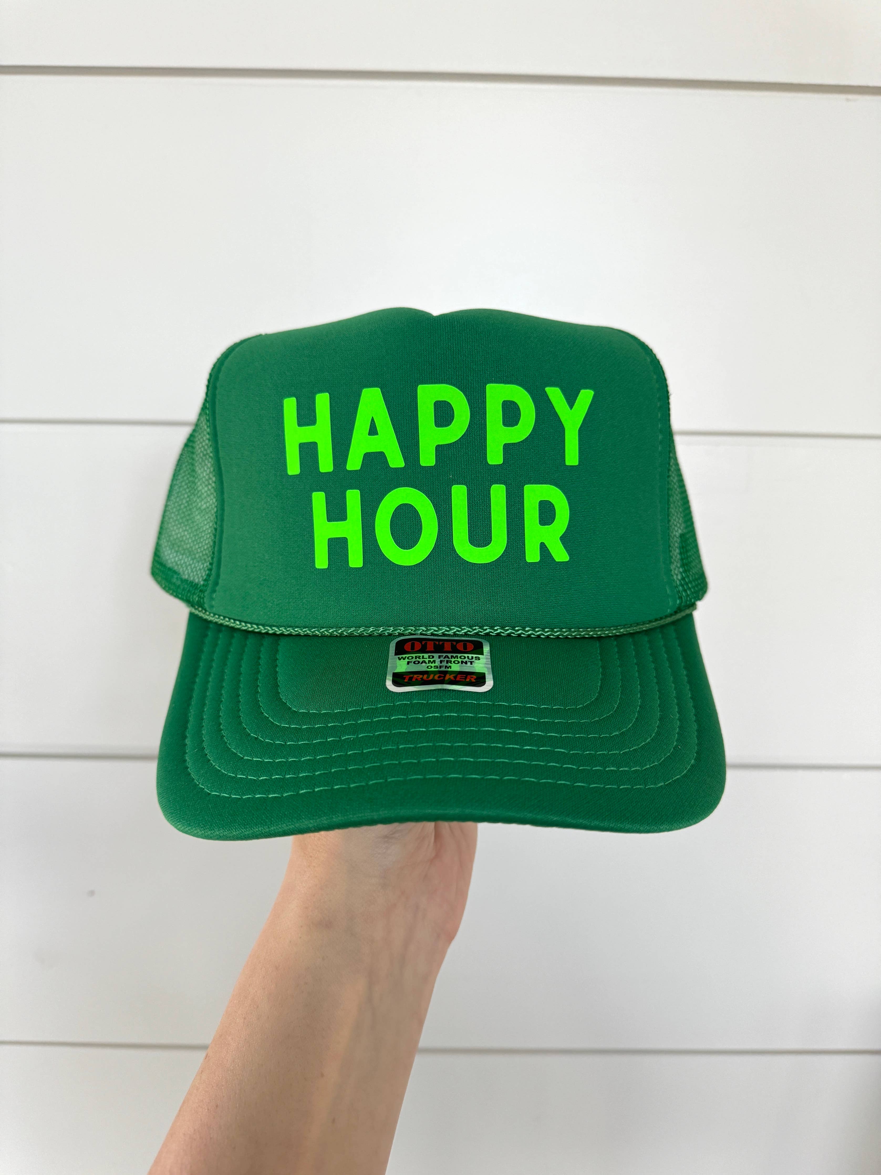 Green Happy Hour Trucker Hat