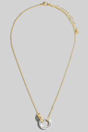 Silver Hoop Pendant Chain Necklace