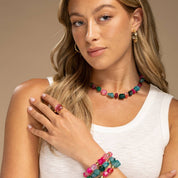 Bold Tumbled Stones Statement Necklace