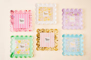 Confetti Gold Square Scalloped Acrylic Frame