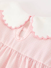 Pink Duck Embroidered Baby Girl Romper