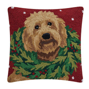 Labradoodle w/Wreath Hook Pillow