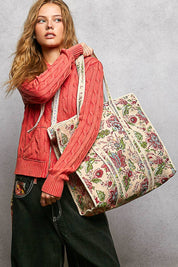 Quilted Bohemian Print Tote Bag