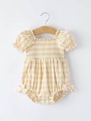 Yellow Plaid Girl Romper