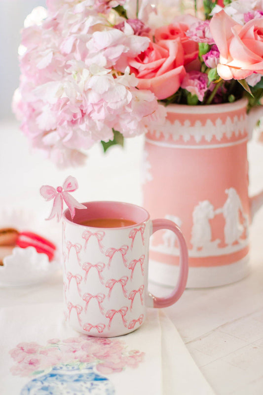 Pink Bows Watercolor Mug