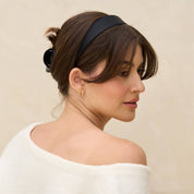 Satin & Velvet Headbands 2pc Set Black & Choco