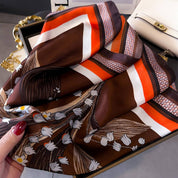 Brown Artistic Small Square Scarf from Ninety Nine Boutique