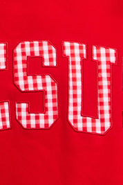 Red Gingham Jesus Mockneck