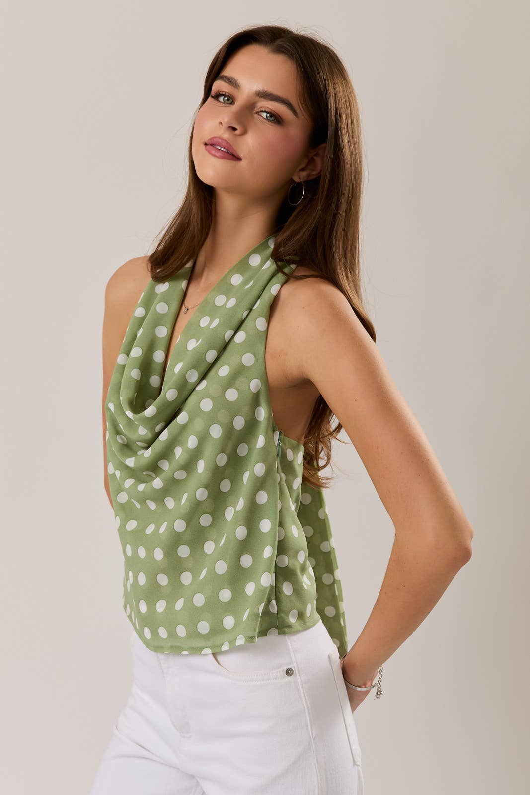 Green Polka Dot Top