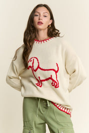 Puppy Accent Sweater Top
