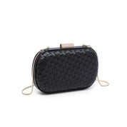 Black Woven Oval Evening Bag