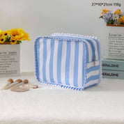 Ruffle Checker Stripe Cosmetic Bag