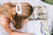 Round Flat Hair Clip | Medium | Coconut White