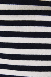 Navy One Shoulder Stripe Top