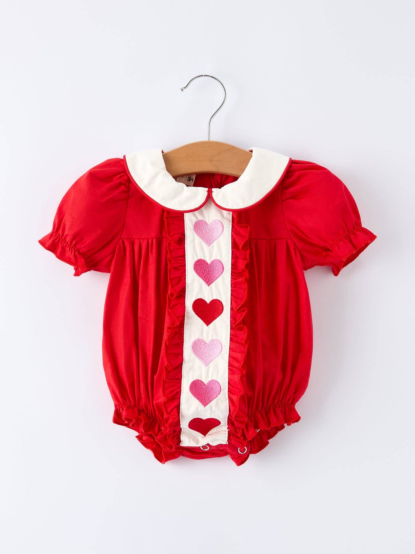 Red Ruffle Heart Romper