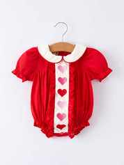 Red Ruffle Heart Romper