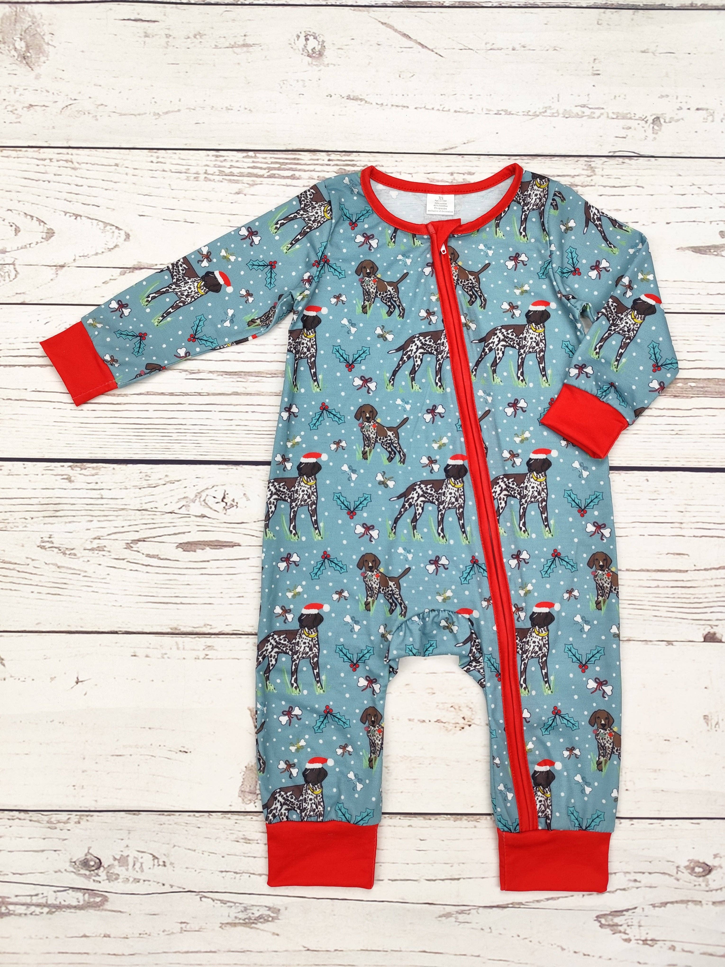 Boy Christmas Dog Print Sleeper