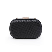 Black Woven Oval Evening Bag