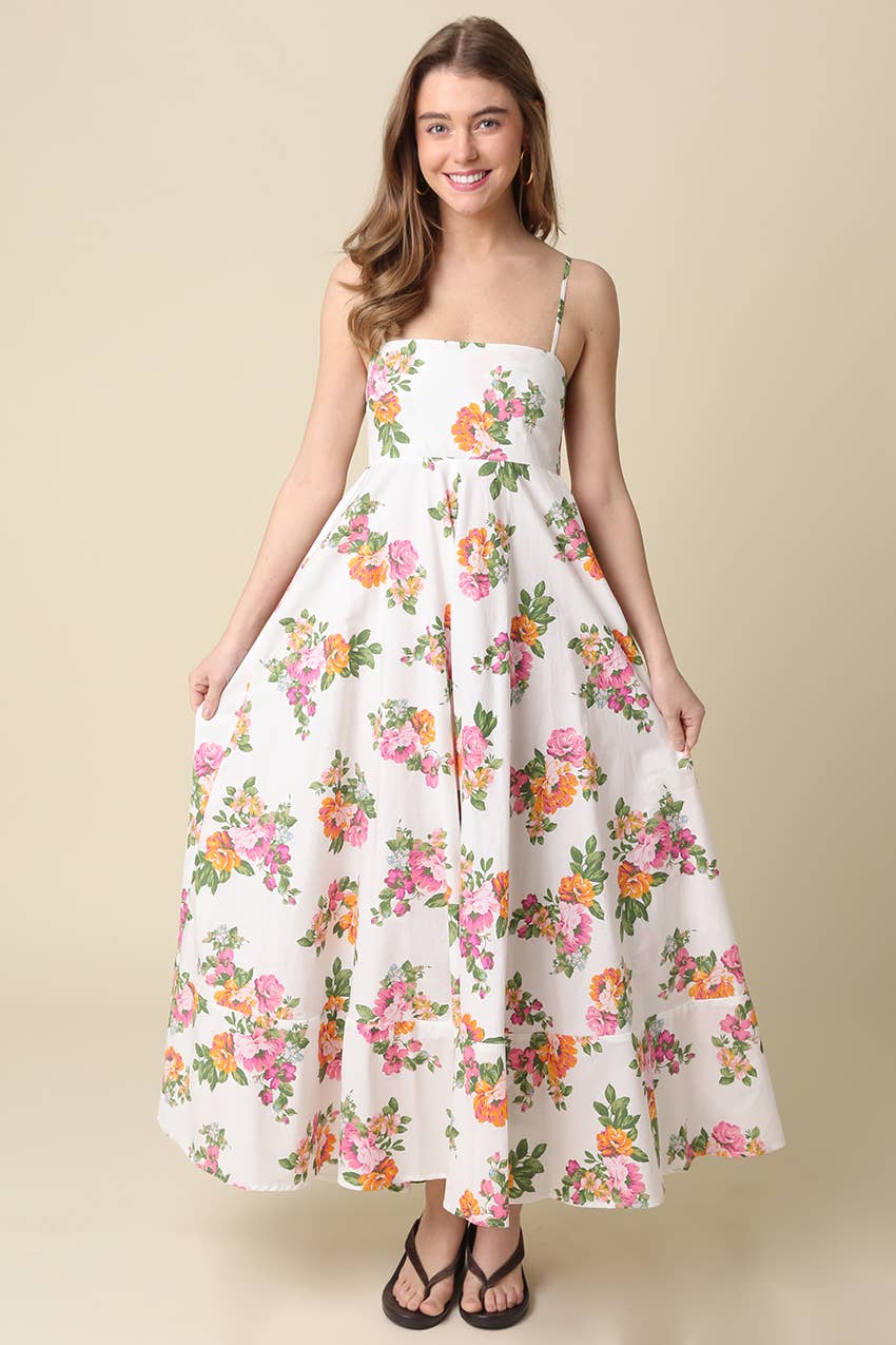 White Floral Maxi Dress