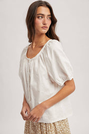 White Puff Sleeve Blouse