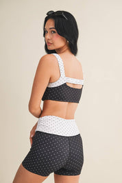 Polka Dot Scrunched Sports Bra