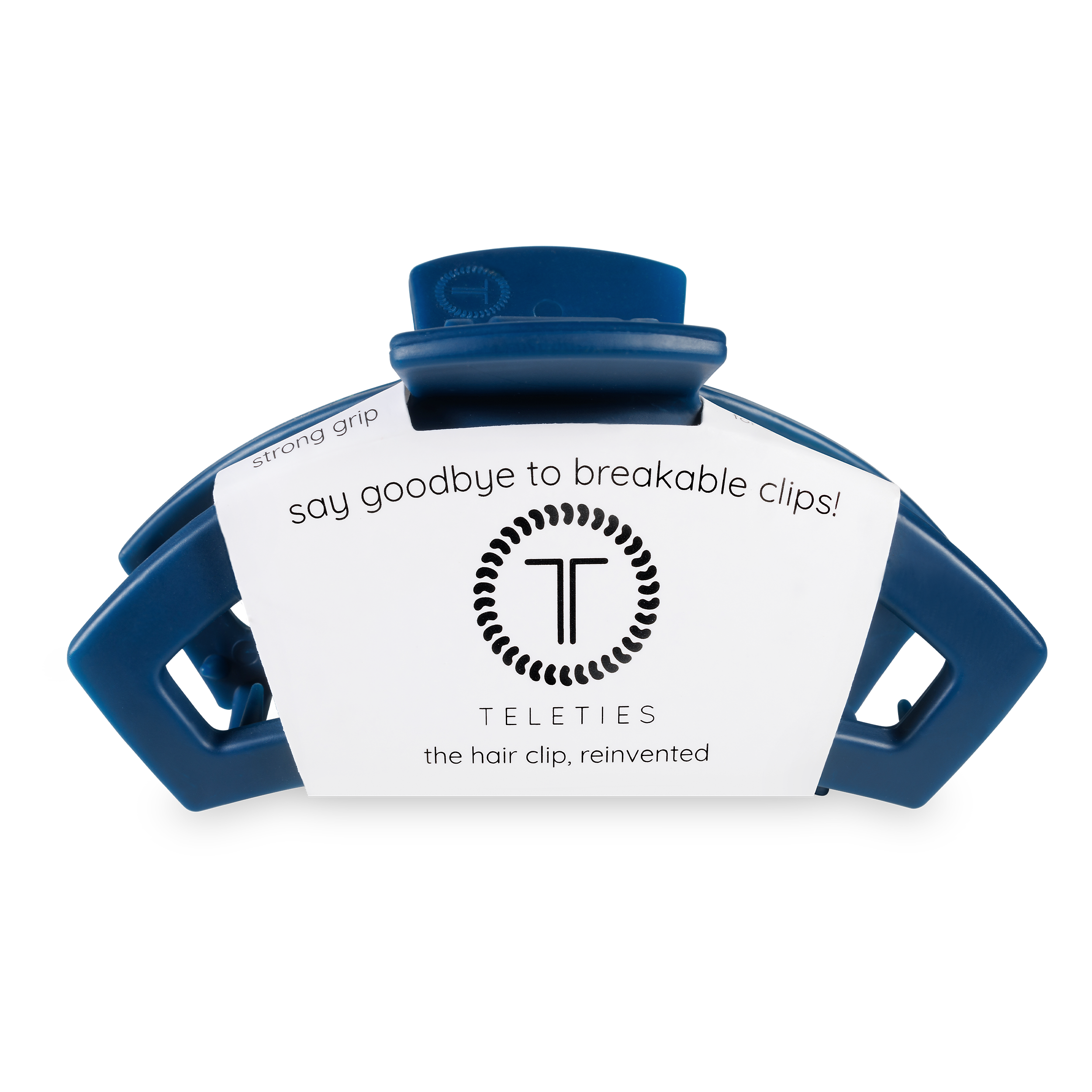 Open Hair Clip | Large | Midnight Rain showing bendable teeth that spring back to shape