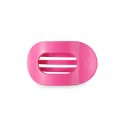 Flat Round Hair Clip | Small | Paradise Pink — rounded oval shape and bendable teeth for a secure yet gentle hold