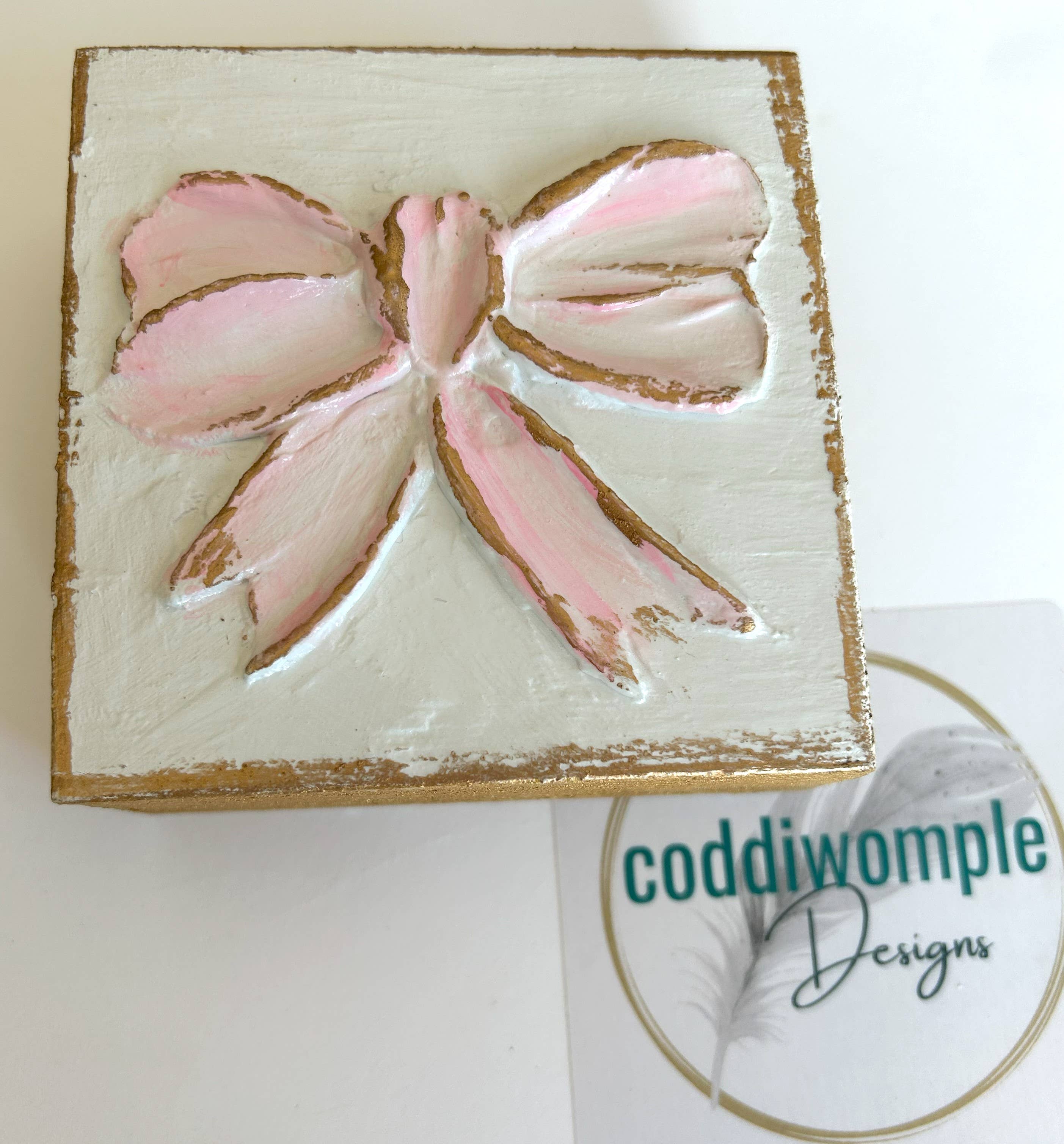 Pink Bow Mini Block