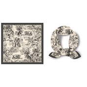 Black Vintage Versatile Square Scarf showing color: black