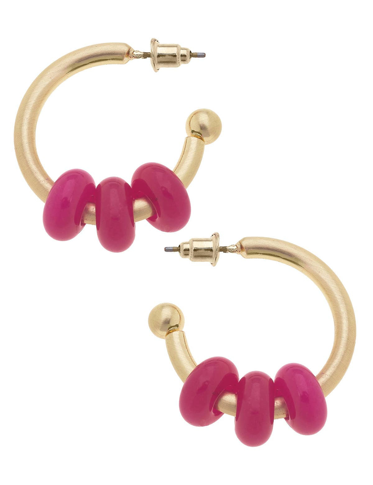 Olivia Gemstone Hoop Earrings