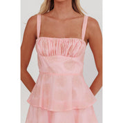 Baby Pink Tiered Maxi Dress