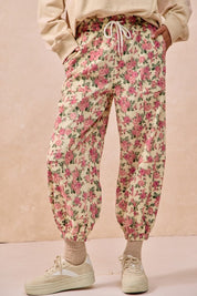 Floral Printed Twill Pants