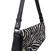 Black Zebra Angular Shoulder Bag