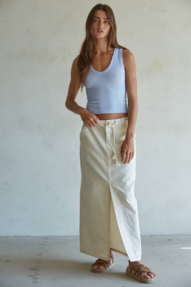 Lavender Seamless Ribbed V-Neck Tank