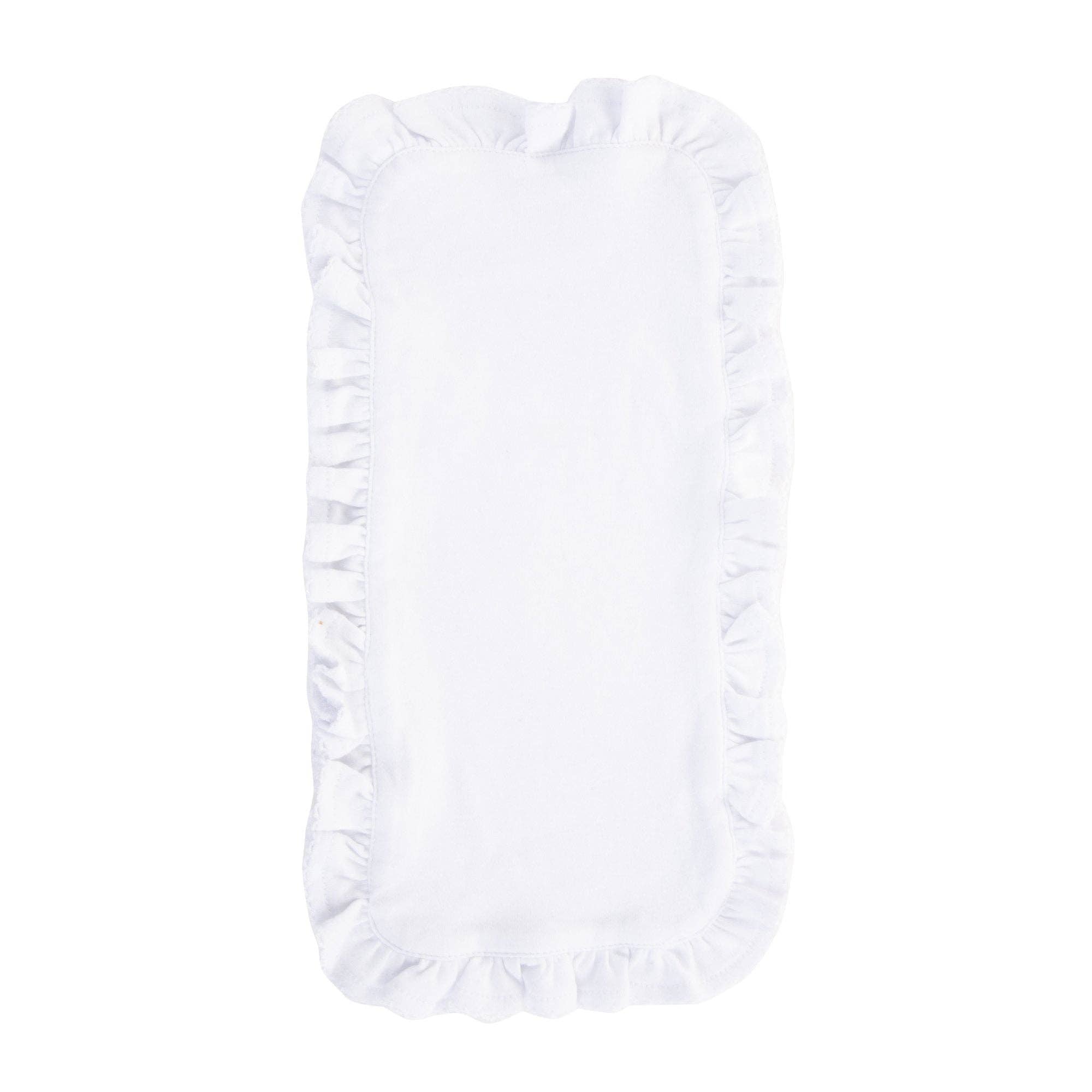 White Ruffle Burp Cloth