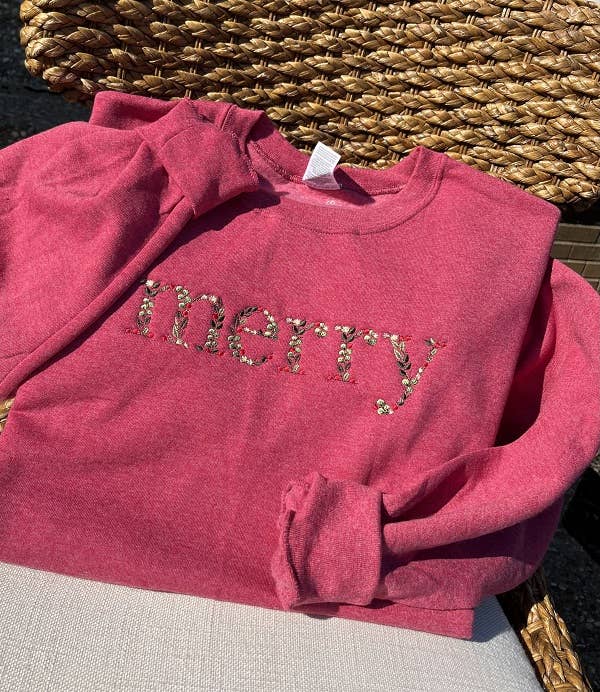 Merry Embroidered Sweatshirt