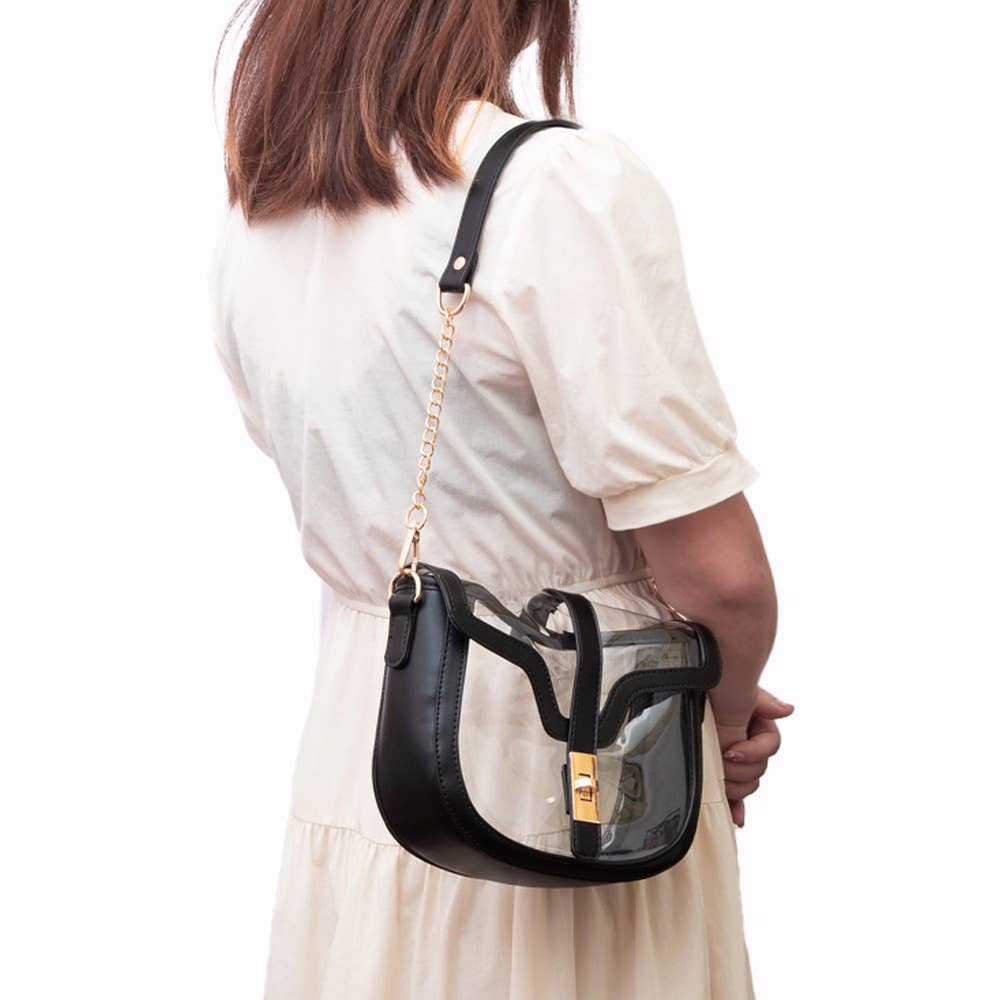 Clear Transparent Saddle Bag
: Black