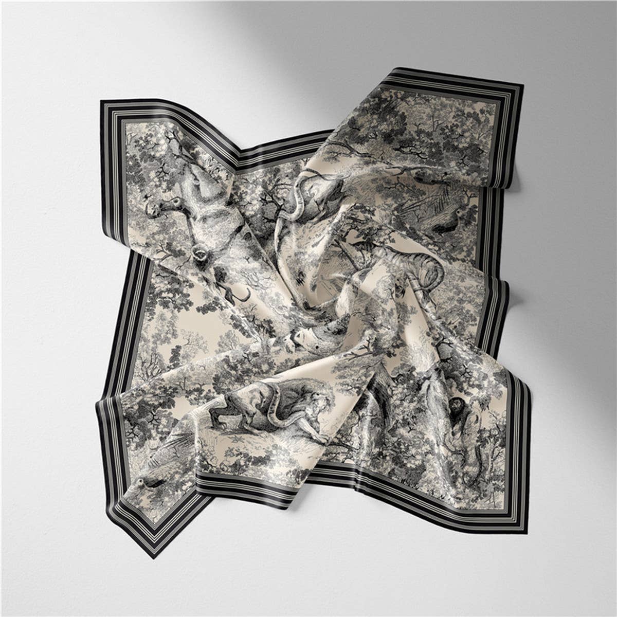 Black Vintage Versatile Square Scarf — view 5