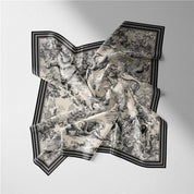 Black Vintage Versatile Square Scarf — view 5