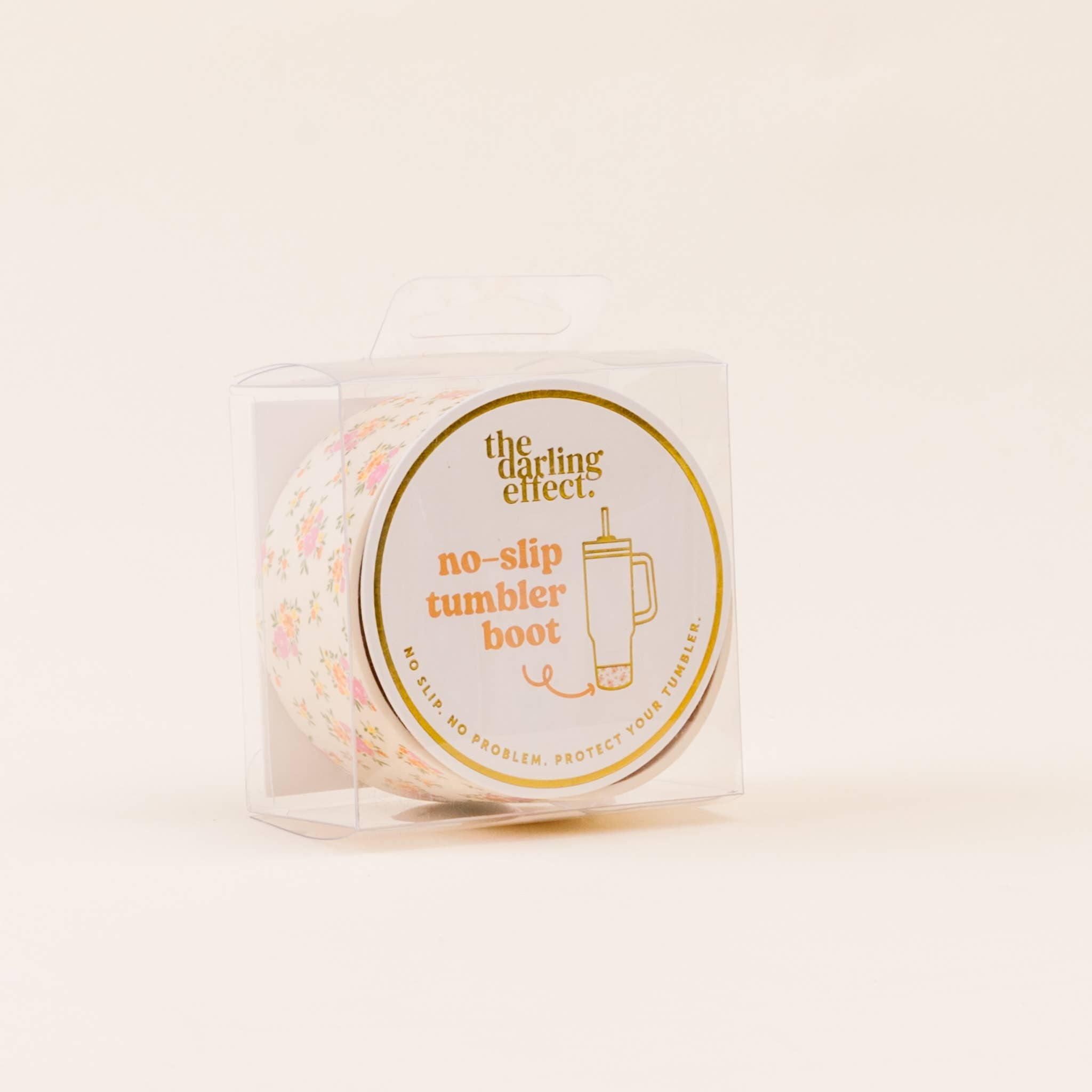 Cream Floral No-Slip Tumbler Boot