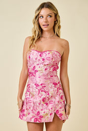 Floral Jacquard Mini Dress