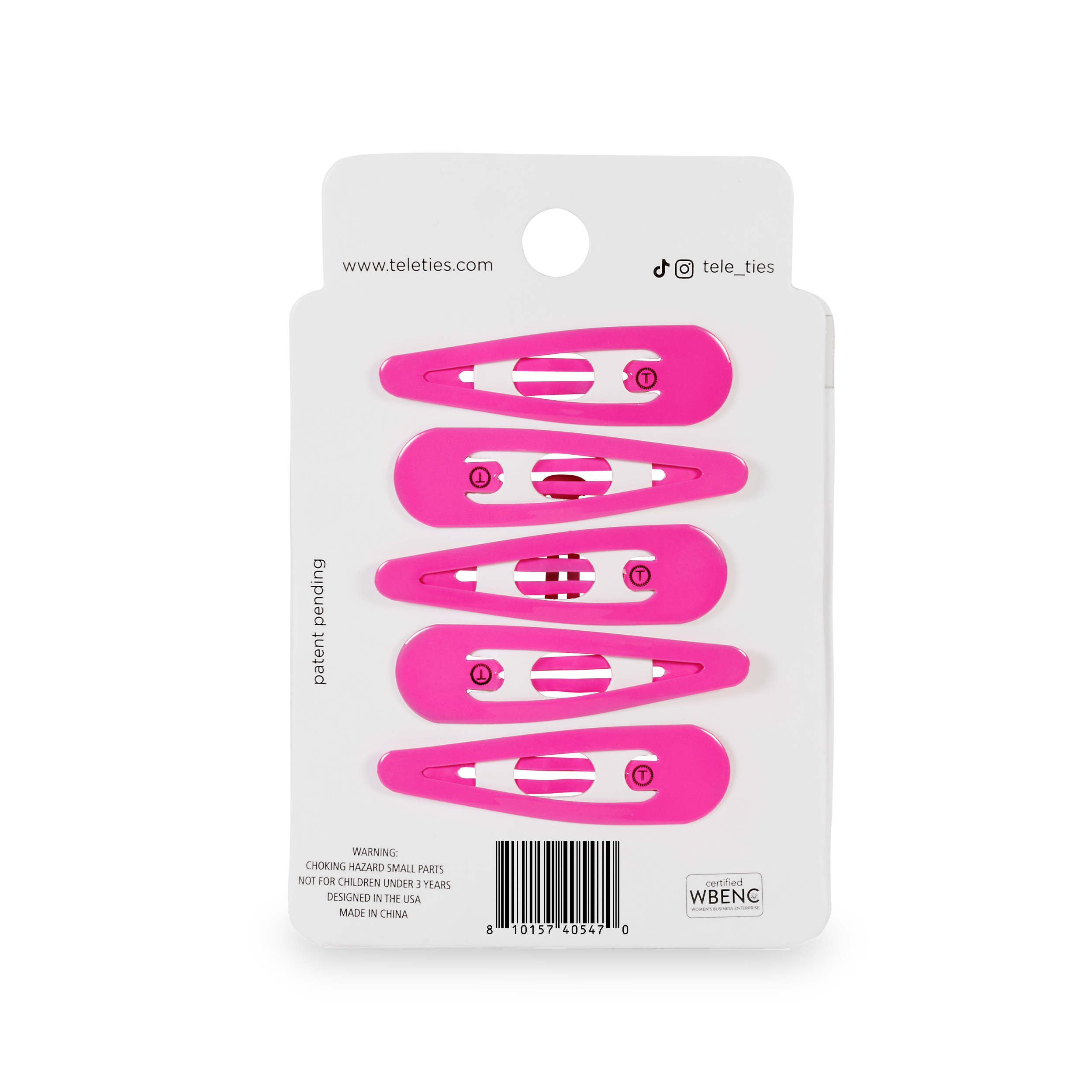 Snap Clip | 6 Count | Tropical Punch showing snap clip with a secure click closure
