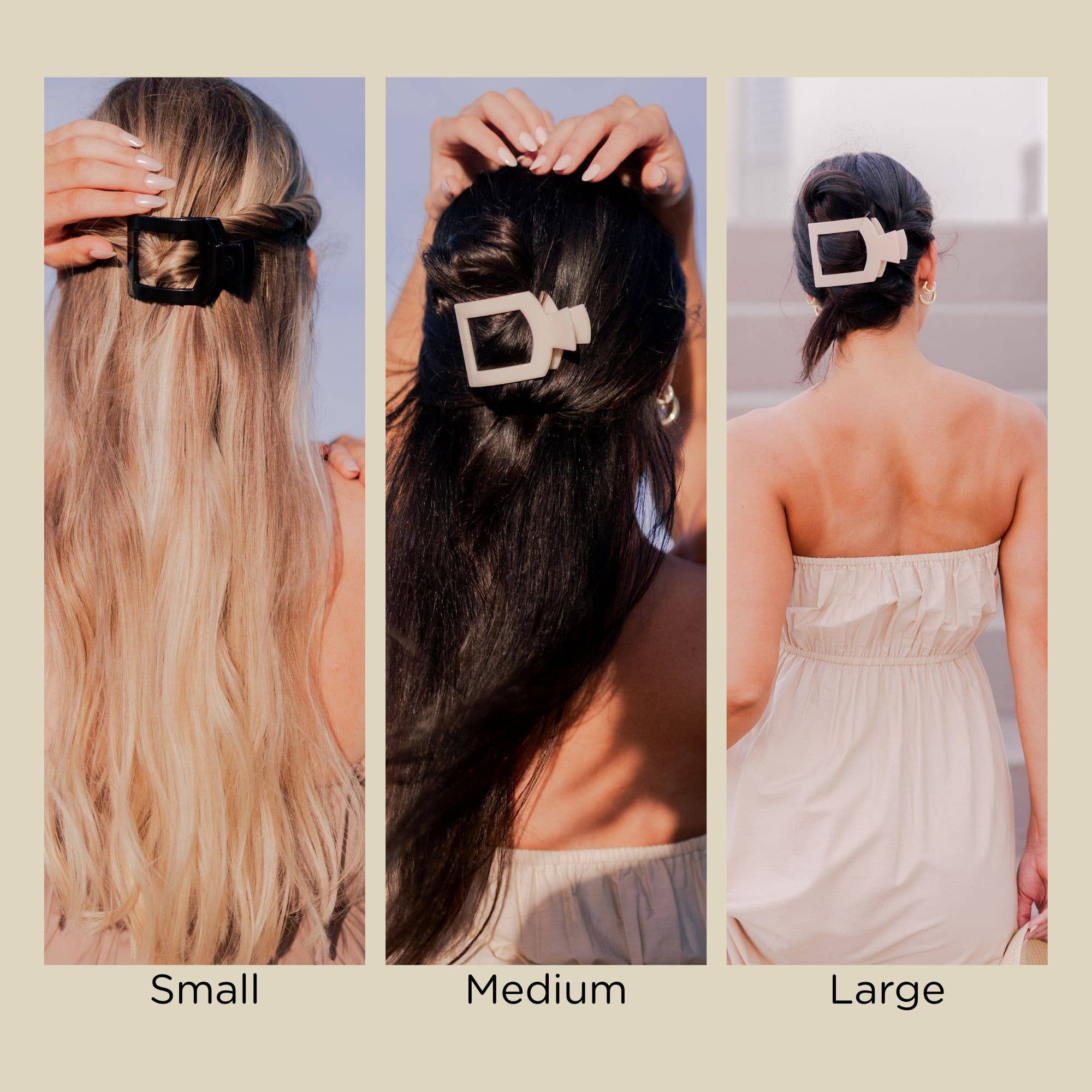 Flat Square Hair Clip | Large | Summer Sky