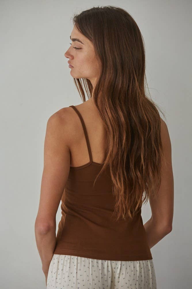 Brown V-Neck Cami Top