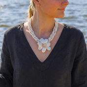 Chunky Pearl Flower Necklace