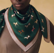 Equestrian Horse Print Satin Scarf