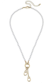 Teddy Pearl Beaded Charm Necklace Base in Ivory — teddy pearl beaded charm necklace base in ivory and timeless and