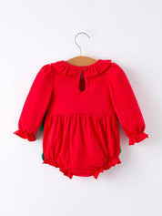 Red Christmas Smocked Romper