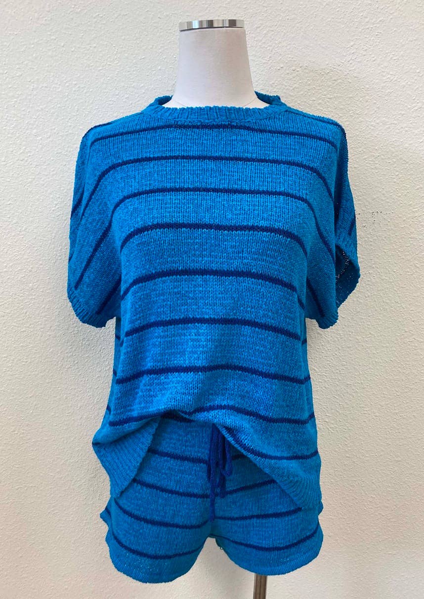 Blue & Navy Striped Set