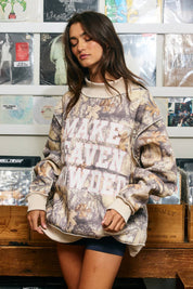 Camo Make Heaven Crowded Mockneck in 52% Cotton, 48% Polyester
